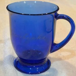 Starbucks blue glass coffee mug
